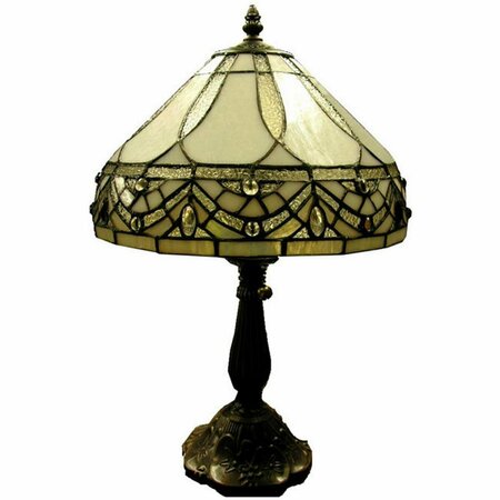WAREHOUSE OF TIFFANY 1150MB06 White Jewels Table Lamp 1150+MB06